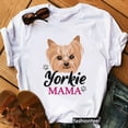 thumbnail image 1 of 2022 Summer New Yorkie Mama Cute Dog Lover Dog Mom Gift Mother's Day Ladies T Shirt White Pink Ladies T Shirt Loose Comfort TopL Gao Jinjia LED, 1 of 1