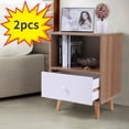 thumbnail image 4 of JAXPETY Ensemble de 2 Tables de Chevet avec Rangement Ouvert et Tiroir pour Chambre Salon, 4 of 7