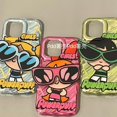 thumbnail image 3 of Powerpuff Girls Wave + Bracket Funda Transparente Para Teléfono A Prueba De Golpes Dura Compatible Con Dibujos Animados iPhone 7plus 8plus XR X S max 11 12 13 14 11 Pro 12 13 14 Fundas Protectoras, 3 of 4