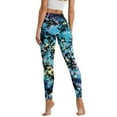 thumbnail image 2 of COEQINE Comfortable Yoga Pants for Women with Pockets 4-Way Stretch Tummy Control High Waisted Athletic Leggings Blue Yellow Splash Ink Buttery Soft No See Through Tights, L, 2 of 7