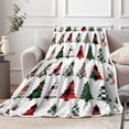 thumbnail image 2 of Winter Christmas Throw Blanket, Super Soft Warm Plush Blanket for Couch Bed Sofa Travel Camping, Plaid Christmas Tree Holiday Decorative Comfort Cozy Throw Blanket, 60X80IN, 2 of 5