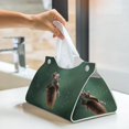 thumbnail image 5 of Tissue Box Cover, Squirrel Rectangular Leather Tissue Holder - Tissue Case Facial Paper Organizer for Bathroom, Vanity Countertop, Tabletop, Car, Napkin, 5 of 6