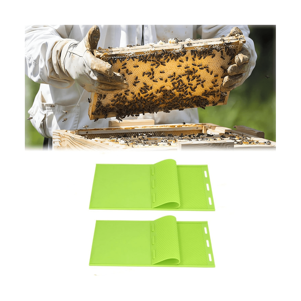 5.4mm Silicone Beeswax Sheet Mold, Beeswax Foundation Stamper Mold Beekeeping Equipment Nest Foundation