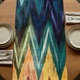 thumbnail image 5 of Colorful Waves Stripes 60 Inch Table Runner, Geometric Abstract Art Farmhouse Dresser Scarf Cotton & Linen Tablerunner for Dining/Kitchen Island/Holiday Party Décor 13" x 60", 5 of 9