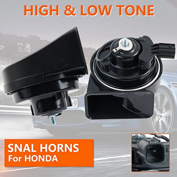 OEMASSIVE 2Pcs Snail Horn 110db Loud Dual Tone For Honda Civic Stream City HR-V Odyssey