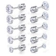 thumbnail image 4 of Pendientes de barra de moda europea y americana, pendientes de diamantes de imitación de doble punta, pendientes pequeños de acero inoxidable y titanio, joyería al por mayor, 4 of 5