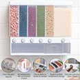 thumbnail image 3 of Dispensador de cereales 6 en 1, contenedor de almacenamiento de alimentos secos, dispensador de arroz con 6 rejillas para montaje en pared., 3 of 5
