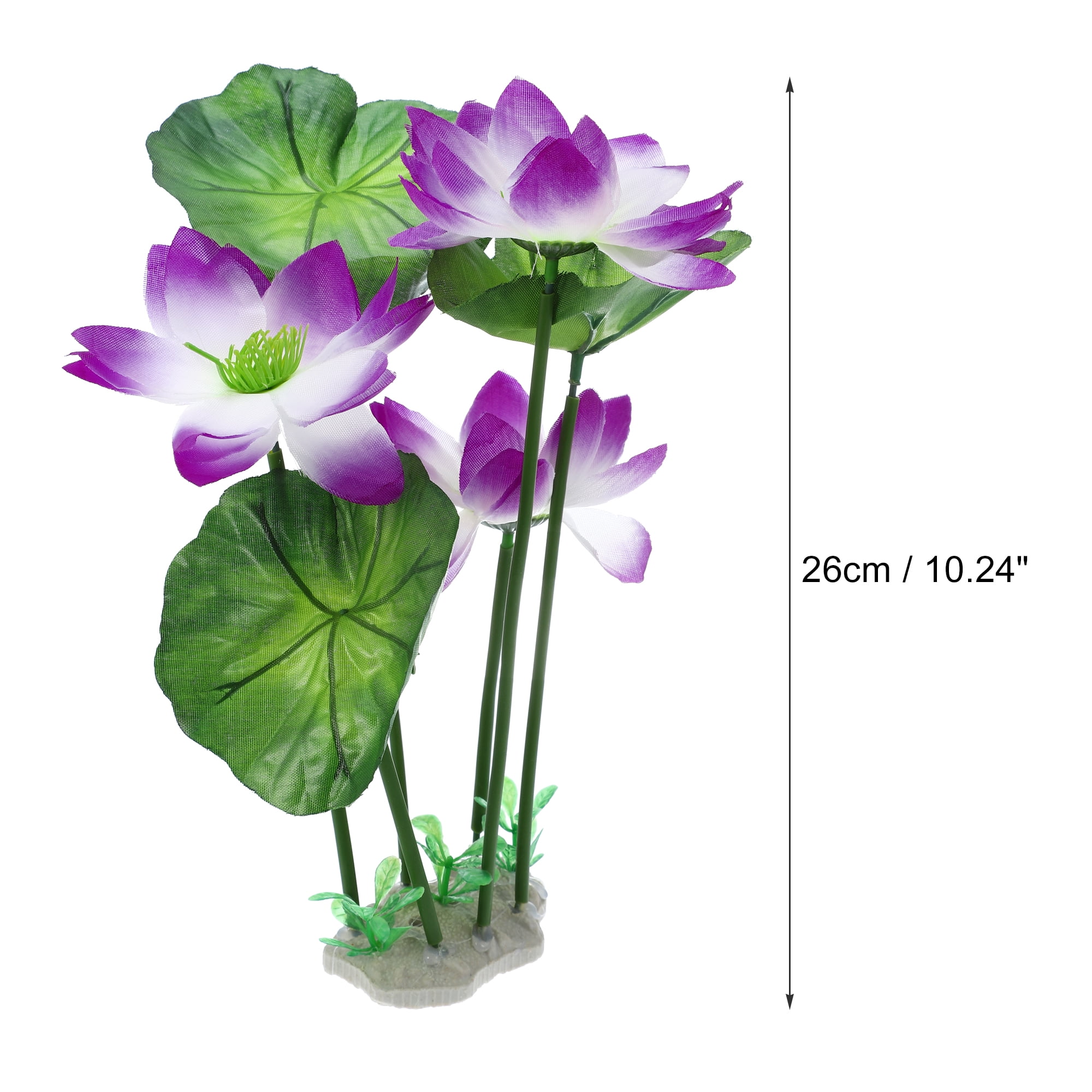 Unique Bargains 1pcs Fish Tank Aquarium Decorations Plants White Purple 10.24" Plastic Plants for Aquarium Decor