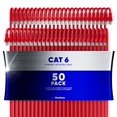 thumbnail image 1 of Cable Ethernet Maximm Cat 6 De 4 Pies (Paquete De 50) - Cable Lan De Alta Velocidad Cable De Conexión A Internet Y Cable De Red - Cable Ethernet Utp De 10 Gbps 550 Mhz - Rojo, 1 of 1