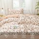 thumbnail image 4 of Tamaño Botánico Planta Funda Nórdica Algodón Suave Floral Rojo con estampado de hojas rojas, 4 of 6