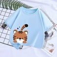 thumbnail image 2 of Ahuyic Summer Toddler Kids' Casual Blouse, Solid Color Loose Short Sleeve Top For Girls And Boys,Summer Middle Large Aged Children's Cute Print T-Shirt Casual Top Short Sleeve Round Neck Top, 2 of 4