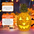 thumbnail image 4 of Pineapple Lantern - Yellow Light Halloween Pineapple Lantern Decoration Resin Pineapple Lantern with Inner Light, 4 of 7
