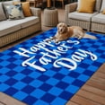 thumbnail image 2 of Fsddascl Happy Father's Day Outdoor Rug for Patio/Deck/Porch, Non-Slip Large Area Rug 6 x 9 Ft, Blue Checkered Plaid Indoor Outdoor Rugs Washable Area Rugs, Reversible Camping Rug Carpet Runner, 2 of 5