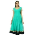 thumbnail image 1 of Bimba Robe Anarkali en Filet Évasé Kurta Kurti Unie Tunique Indienne Vêtements Personnalisés, 1 of 2