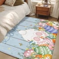 thumbnail image 4 of Area Rugs 2.7'x5', Spring Easter Carpet for Living Room Bedroom Dining Room, Rabbit Ears Foot Colorful Eggs Wooden Plank Throw Kitchen Rugs Non Slip Washable Rectangle Indoor Outdoor Rugs, 4 of 8