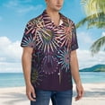 thumbnail image 6 of Uemuo Fireworks2 Printed Regular Fit Short Sleeve Casual Hawaiian Shirt for Men,Aloha shirt,Tropical shirt,Floral print shirt,Vacation Beach shirt-3X-Large, 6 of 9