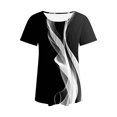 thumbnail image 3 of Tops de Ajuste Suelto para las Mujeres de Manga Corta Cuello Redondo Color Sólido, Estante de Imitación de Moda Casual, 3 of 6