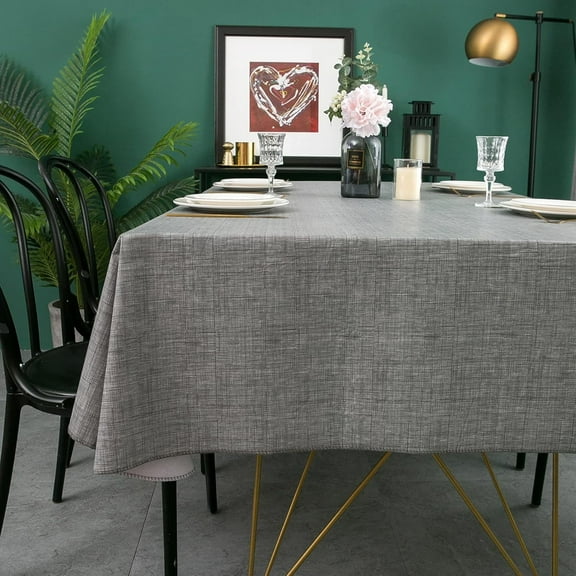 Linen - Like PVC Tablecloth - Waterproof, Oilproof, Heat - Resistant for Multiple Scenarios (Multiple Colors Available)