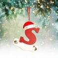 thumbnail image 4 of Adornos navideños personalizados con nombre de bricolaje, adornos colgantes navideños de madera con 26 letras Az, adornos de letras personalizados con firma de bricolaje, 4 of 4