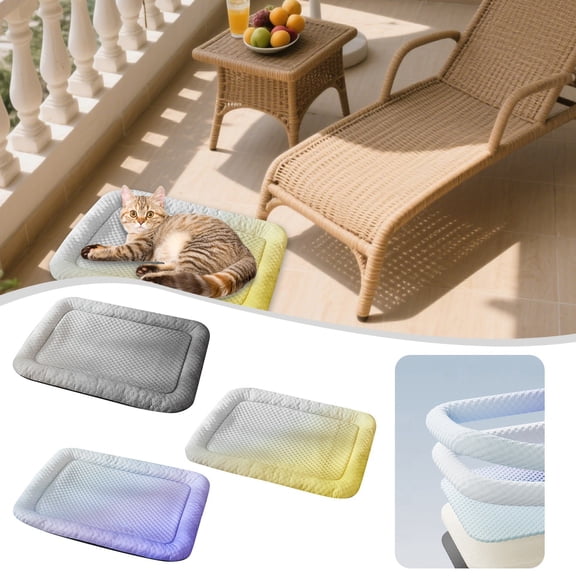 GeBuSn Summer Pet Ice Mat Home Breathable Cat Sleeping Mat Cool Dog Kennel Cat Sleeping Mat Pet (50x40cm,A)