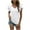 White, variant on Giftesty Women's V- Neck Solid Color Short Sleeve Lapel Tops