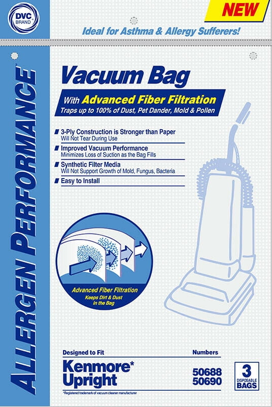 3 Bags DVC Hoover Style A Synthetic HEPA Vacuum Cleaner Bags Made in USA 