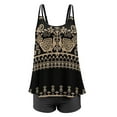 thumbnail image 3 of Women Plus Size Bathing Suits Paisley Print Two Piece Swimsuit Tankini Swimwear, 3 of 7