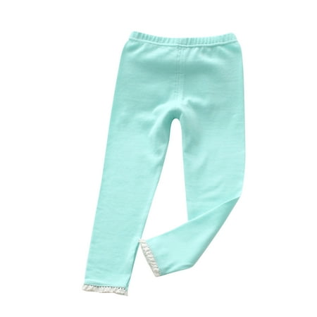 

Pants for Girls Spring And Autumn Solid Color Ruffled Leggings Trousers Stretchy Comfy Relaxed Style Sweatpants for Kids