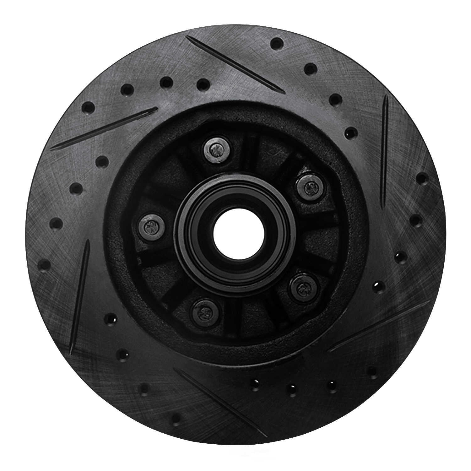Dynamic Friction Company 633-54139L DFC Brake Rotor - Drilled And Slotted - Black
