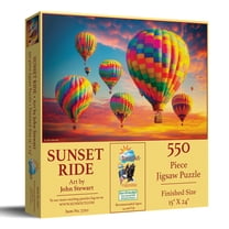 SUNSOUT INC - Sunset Ride 550 piece Jigsaw Puzzle for Adults by Artist: John Stewart - Finished Size 15" x 24" - MPN# 77212