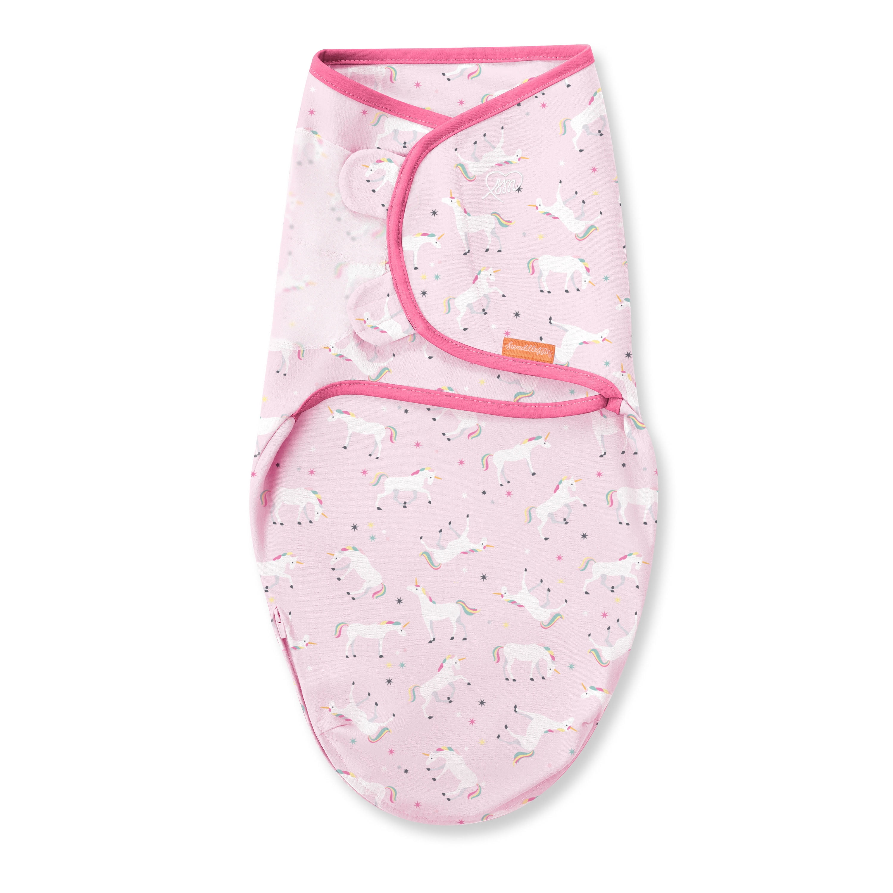 SwaddleMe Easy Change Swaddle, 2-Pack, Small/Medium, 0-3 months, Pink Unicorns