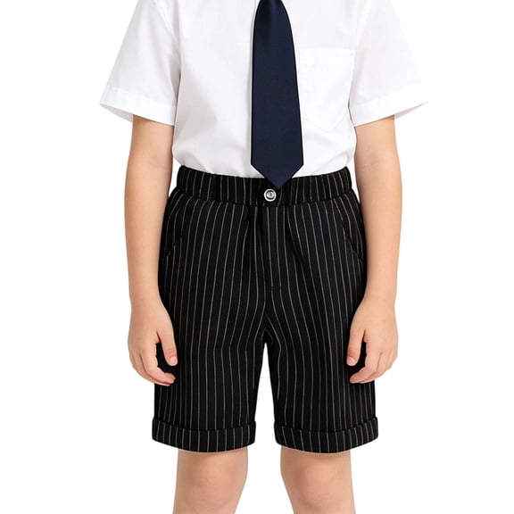 Gunia Toddler Boys Dress Shorts For School Lightweight Casual Dress Pants With Elastic Waist For Daily Sport Formal Occasions Trousers Black 2-3 Years