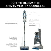 Shark Vertex Cordless Stick Vacuum With DuoClean PowerFins®, MultiFLEX, Crevice Tool & Pet Multi-Tool, 60min Runtime, Blue, IZ464H