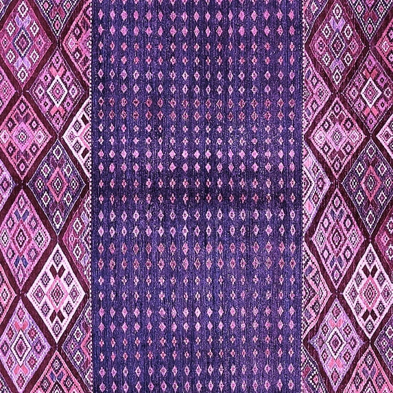 Ahgly Company Indoor Square Abstract Purple Modern Area Rugs, 7' Square
