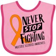 thumbnail image 3 of Inktastic Never Stop Fighting Multiple Sclerosis Awareness Boys or Girls Baby Bib, 3 of 4