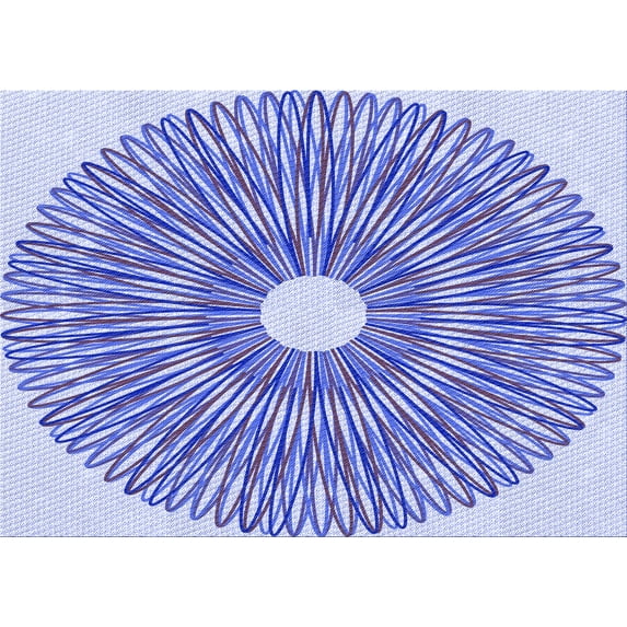 Ahgly Company Machine Washable Indoor Rectangle Transitional Royal Blue Area Rugs, 5' x 8'