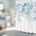 thumbnail image 5 of LightBlue Eucalyptus Shower Curtain, Watercolor Leaves with Floral Shower Curtain, Waterproof Plant Bathroom Decor Shower Curtains Set with Hooks, 72x72, 5 of 5
