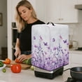 thumbnail image 4 of ZIATUBLES Juicer Machine Dust Cover Foldable Canvas Stain Resistant Appliance Cover for Home Kitchen Counter Decor Accessories Easy to Clean, Lilac Butterfly Dragonfly Flower, 8 "W x 8 "D x 17 "H, 4 of 7