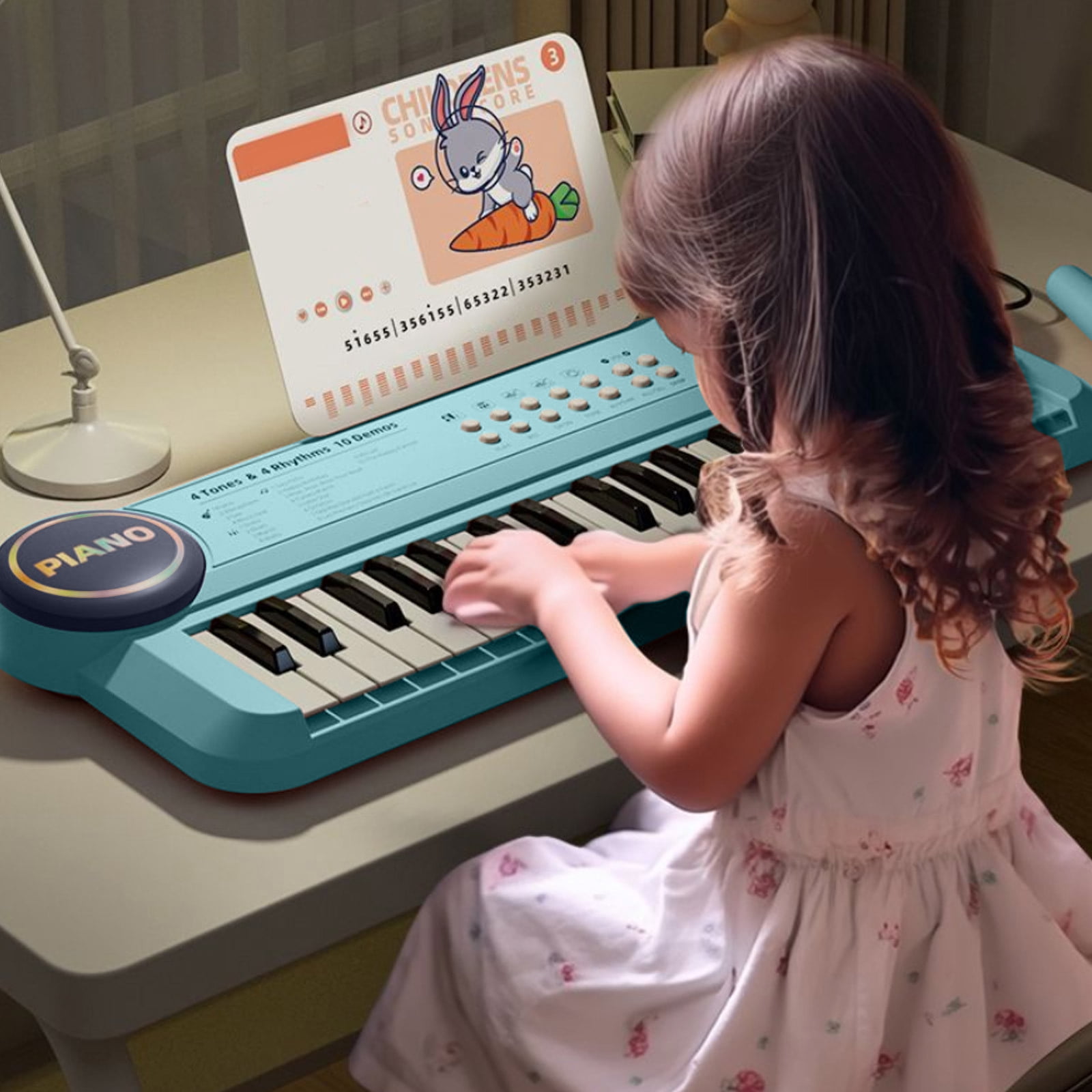 Kids Keyboard Piano With Microphone, 37-Key Electronic Musical Toy, Multifunction Educational Instrument, Sing-Along Music Toy For Boys Girls 3-8, Fun Birthday Gift