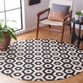 thumbnail image 2 of SAFAVIEH Studio Leather Mellony Geometric Area Rug, Black/Beige, 6' x 6' Round, 2 of 8