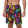 thumbnail image 2 of Uemuo Colorful Cats Pattern Mens Swim Trunks Quick Dry Board Shorts with Mesh Lining, Stretch Beach Shorts Quick Dry No-Chafing Board Shorts-Medium, 2 of 9