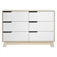 thumbnail image 2 of Babyletto Hudson 6 Drawer Double Wood Dresser in Washed Natural and White Beige, 2 of 6