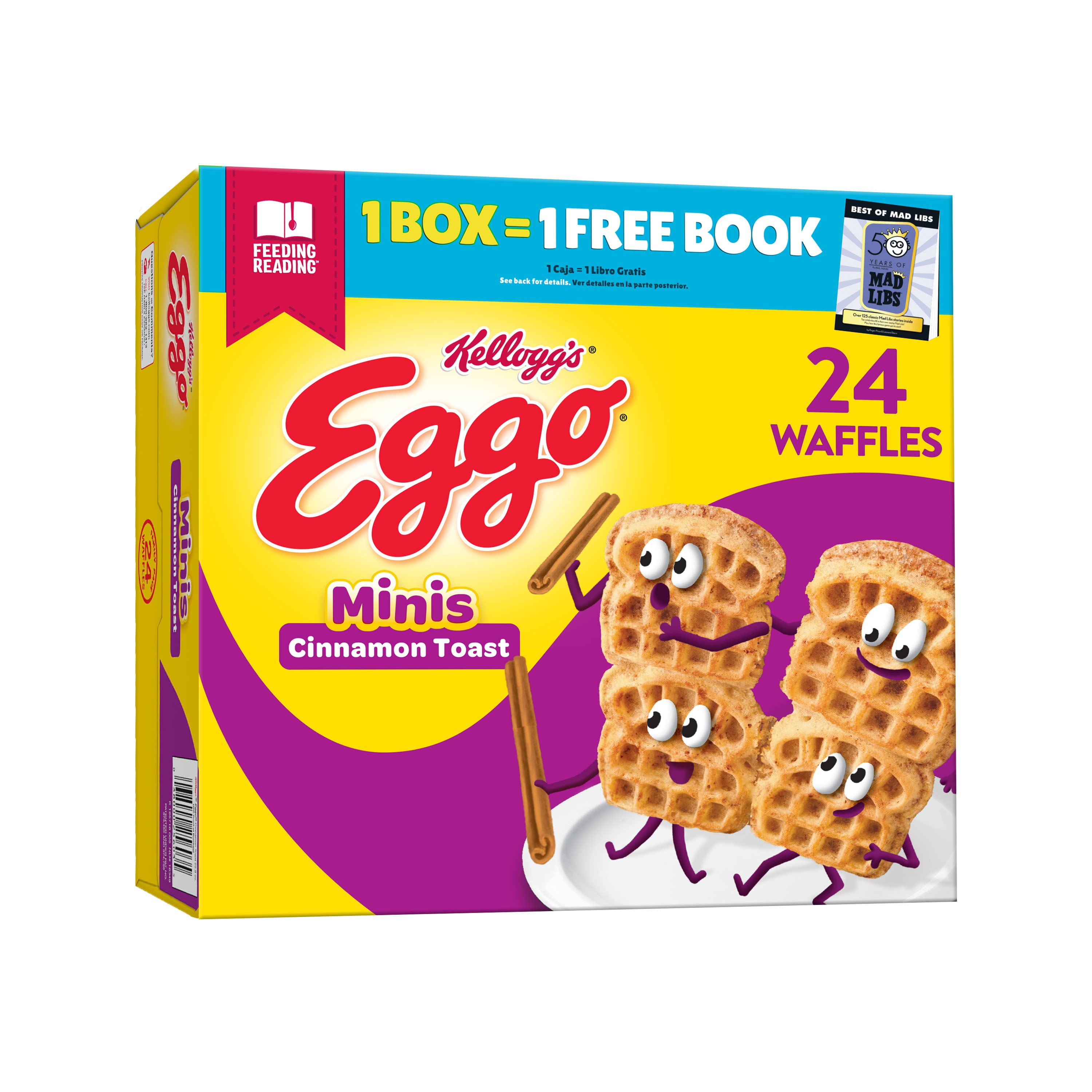 Eggo Mini Frozen Waffles Frozen Breakfast All Day Kids Snacks Cinnamon Toast 25 8oz Box 24 Mini Waffles Walmart Com