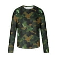 thumbnail image 5 of SSAAVKUY Mens Tshirts Graphic Vintage Camouflage Print Long Sleeve Crewneck Pullover Tops Casual Stylish Workout Shirts Army Green 4, 5 of 5