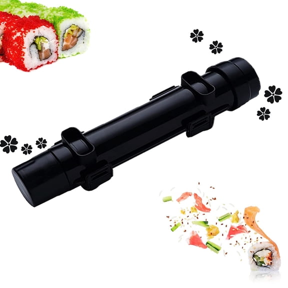KUYHRF Sushi Bazooka Push sushi maker, DIY Sushi Maker,Easy Sushi Maker,Food Grade Plastic Sushi Roller DIY Sushi Making Kit for Beginners, Easy Making Sushi Rolls Tool-Black