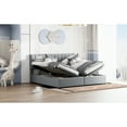 thumbnail image 6 of Gray King Size Bed With Upholstered Design And Hydraulic Storage Lift Finish In, 6 of 7