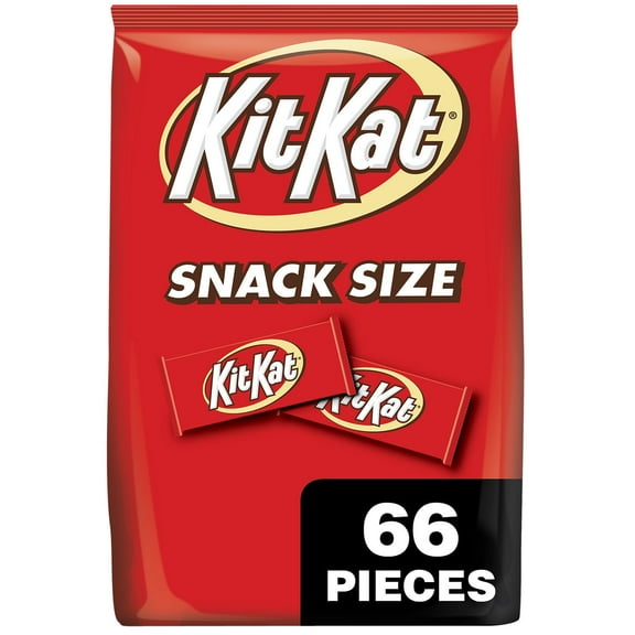 Pack of 2 Kit Kat Milk Chocolate Wafer Snack Size Candy, Bag 32.34 oz, 66 Pieces