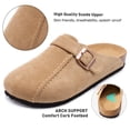 thumbnail image 4 of Ecetana Womens Suede Clogs Comfort Slip-On Mules with Adjustable Buckle Strap Indoor Outdoor Sandals, 4 of 7