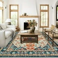 thumbnail image 2 of Findosom 6'x9' Vintage Boho Area Rug, Machine Washable Rugs Non Slip Distressed Indoor Rug,Large Retro Area Rug Floor Carpet for Bedroom Dining Room Entryway Office Decor,Orange, 2 of 8