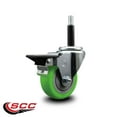 thumbnail image 2 of 3.5 Inch Green Poly Swivel 3/4 Inch Expanding Stem Caster with Brake SCC, 2 of 2